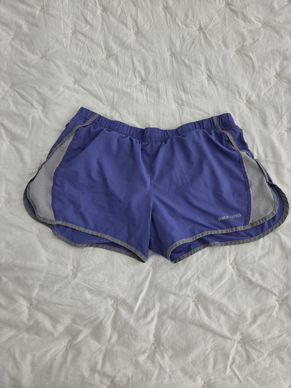 Patagonia Women's Violet Athletic Shorts with Gray Trim